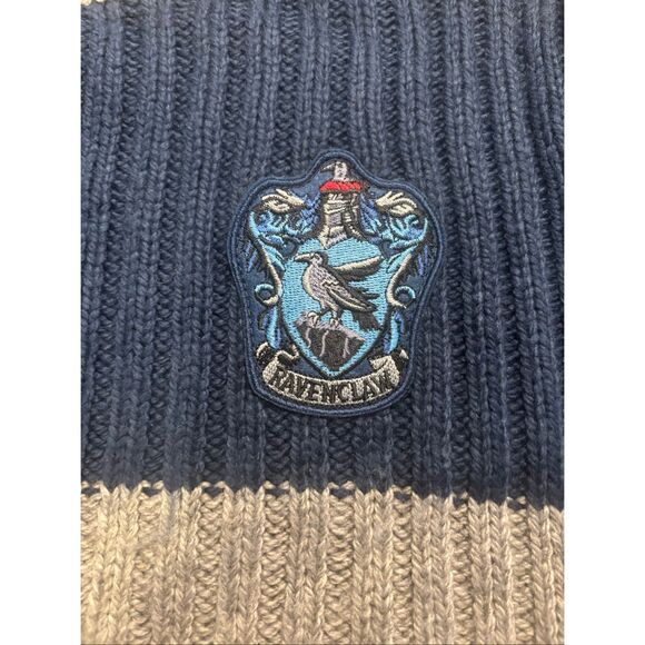 Harry Potter Men's Blue Gray Ribbed Knit Ravenclaw Quidditch Sweater Size Medium - Picture 5 of 8